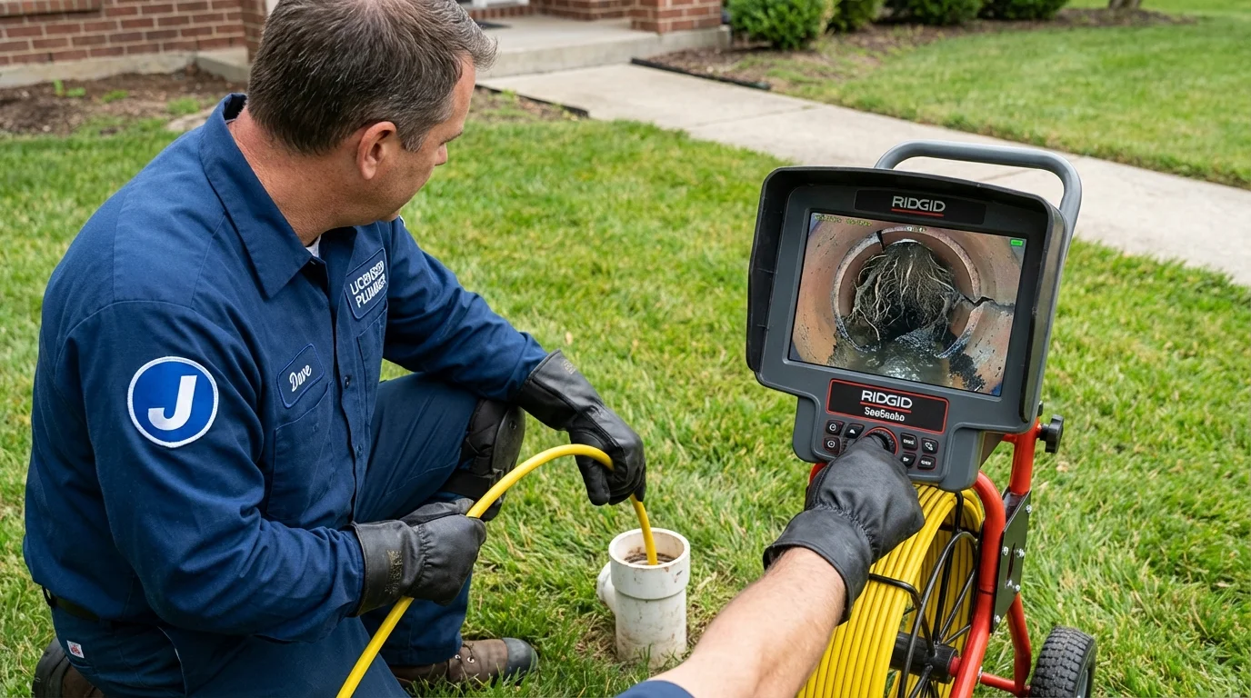 Sewer camera inspection being performed by Johns Plumbing LLC in Sophia
